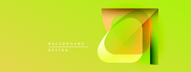 Abstract geometric design. Bright yellow gradients create layered shapes, modern aesthetic. Minimalist composition, suitable background element.
