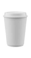 Isolated 3D Render of a White Coffee Cup with Lid on Transparent Background