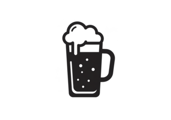 Isolated Beer Mug with Frothy Foam Transparent Background Icon
