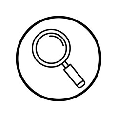 Magnifying glass icon vector, ideal for designs related to search, discovery, magnification, or investigation. Suitable for web, mobile apps, user interfaces, presentations, and marketing materials.