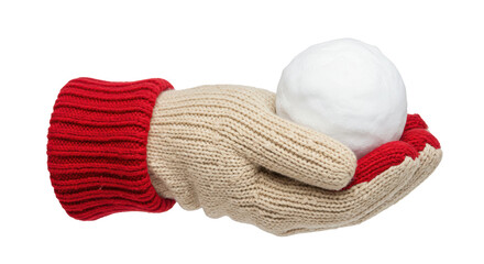 Isolated Hand Holding Snowball