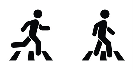 Man walk and run. People symbol