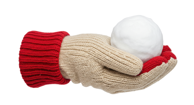 Isolated Hand Holding Snowball