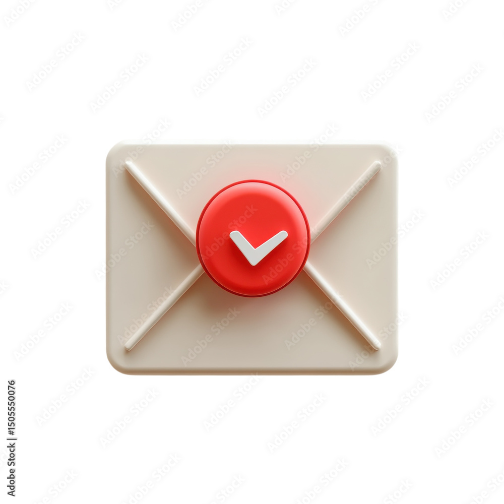Aufkleber email received notification icon conveys instant affirmation with simple on transparent background