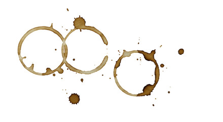 Isolated Coffee Stain Circles Transparent Background Illustration