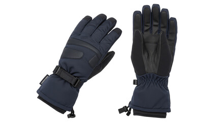 Dark Blue Winter Gloves Isolated on Transparent Background Photo