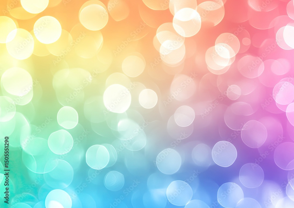 Poster colorful bokeh background with soft, diffused light.