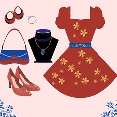 set of female accessories