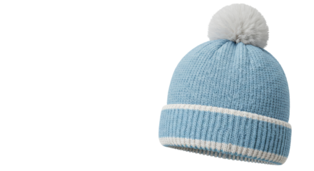 Isolated Blue Knitted Winter Hat