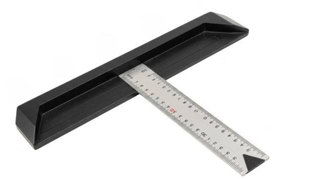 Isolated Gray Metal Square A Precision Measuring Tool on Transparent Background