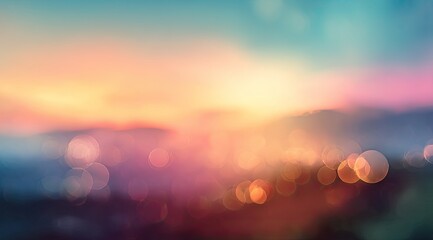Blurred sunset cityscape view, warm colors