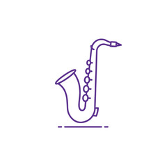 Saxophone icon for jazz music platforms and wind instrument education