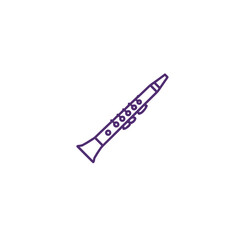 Obraz premium Clarinet icon for classical music platforms and school band programs