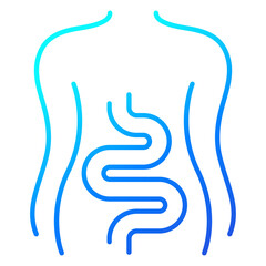 Fototapeta premium Intestines, colon line icon on dark