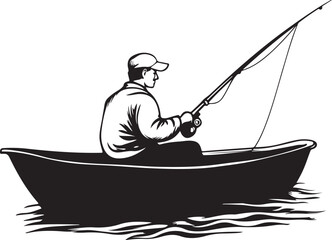 silhouette of a fisherman