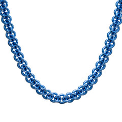 Obraz premium Blue metallic chain necklace jewelry fashion accessory isolated on transparent background