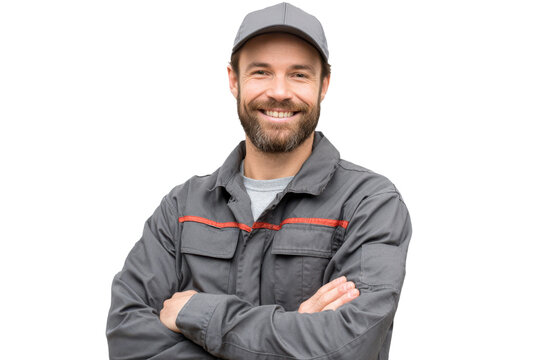 Fast and Reliable Delivery Service Portrait  isolated on Transparent Background PNG - Powered by Adobe