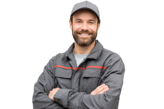Fast and Reliable Delivery Service Portrait  isolated on Transparent Background PNG
