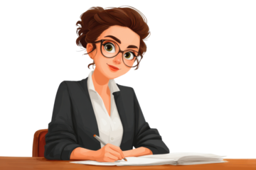 Court Clerk in Professional Attire isolated on Transparent Background PNG