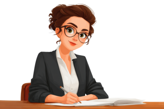 Court Clerk in Professional Attire isolated on Transparent Background PNG