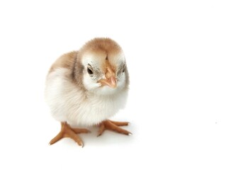 Brown chick isolated on white background	