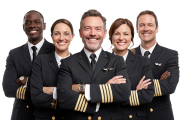 Cabin Crew Team in Formal Attire isolated on Transparent Background PNG