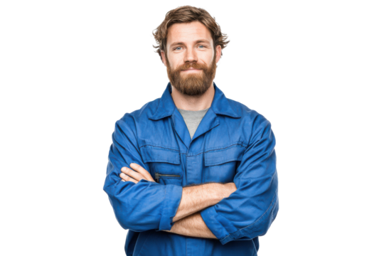 Auto Mechanic Holding Tire on Transparent Background PNG