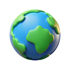 3d rendered illustration of planet earth featuring green continents against a blue background