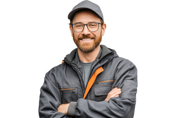 Obraz premium Professional Courier with Parcel isolated on Transparent Background PNG