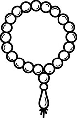 Rosary Beads in Harmony: An artistic portrayal of Rosary beads, a symbol of faith, showcasing a circular string of beads connected in a unified, harmonious design.