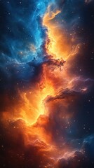 Fototapeta premium Stunning cosmic nebula revealing vibrant colors and intricate patterns in deep space