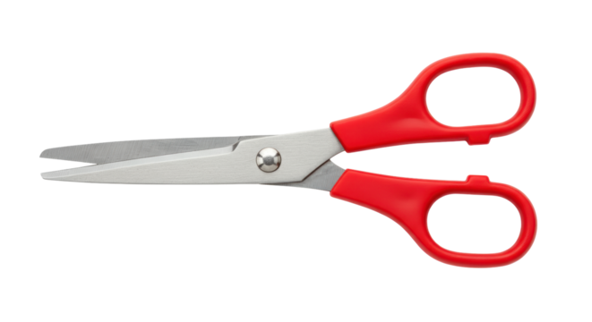 Isolated Scissors with Red Handles - Powered by Adobe