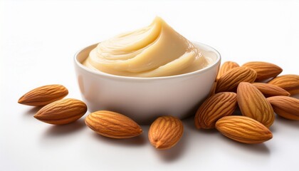 almond paste n a mixture of almonds and sugar similar to marzipan but with a higher almond content isolated on clear white background highly detailed