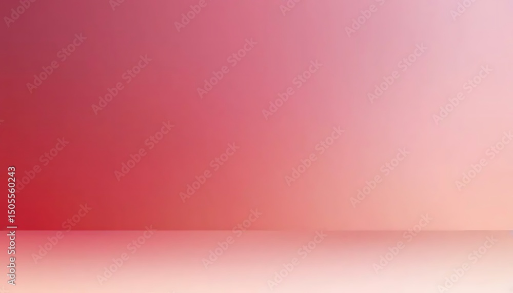 Poster abstract studio background showing soft red to pink gradient with subtle reflections, minimal style.