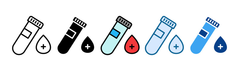 Blood Test Icon Set Multiple Style Collection
