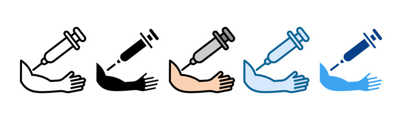 Injection Site Icon Set Multiple Style Collection