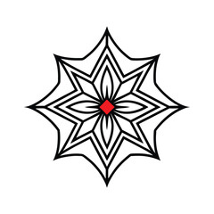 Obraz premium Geometric Starburst with Red Center