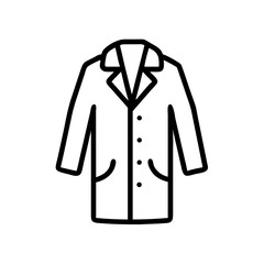 Line drawing of a coat icon on a transparent background  