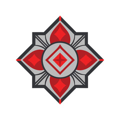 Obraz premium Geometric Compass Rose with Starburst Design