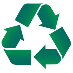 Green recycle symbol isolated on transparent background. Recycling symbol icon sign PNG 