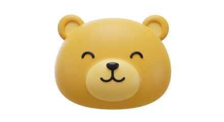 Isolated Yellow Bear Head