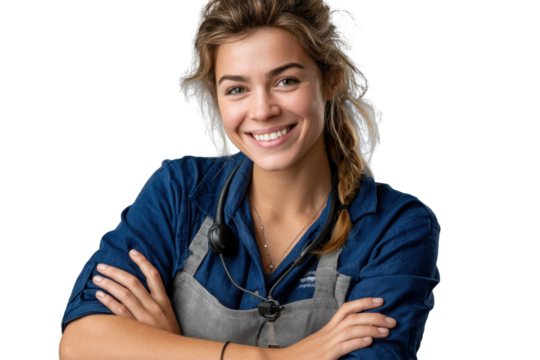 Cashier Ready to Assist Customers on Transparent Background PNG