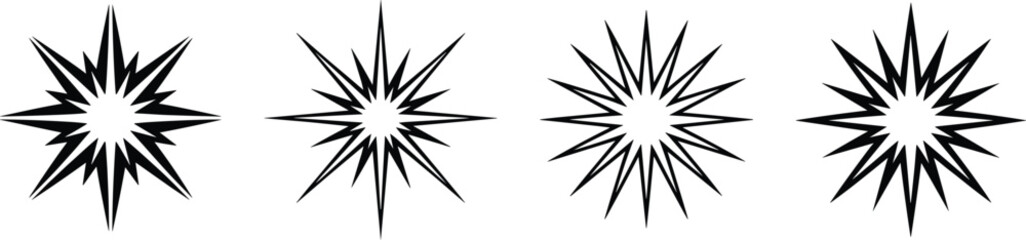 Starburst and Radial Design Elements Collection for Banners and Advertisements in Various Colors