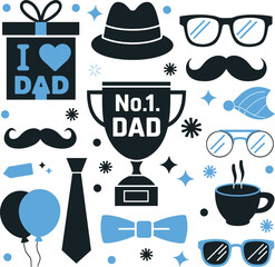 Father s Day Banner Design with Colorful Elements and Classic Fonts for Advertisements
