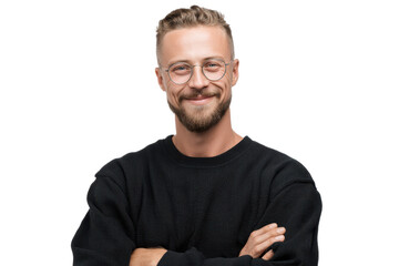 Young Creative Director in Studio Attire isolated on Transparent Background PNG