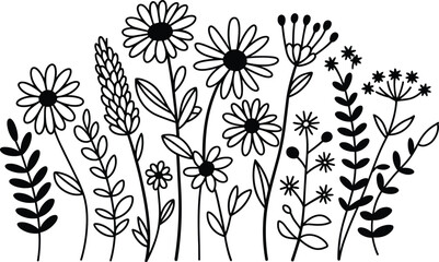 Elegant Wildflower Design for Print or Web