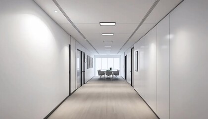 Modern Minimalist Office Corridor Interior Design