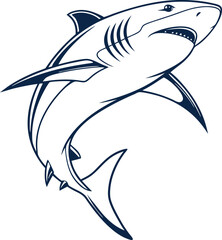 minimalist shark vector art illustration 
