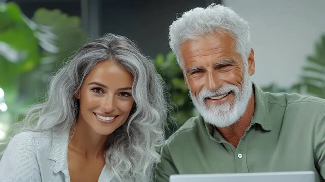 Smiling Couple Portrait: Modern, Happy, and Successful