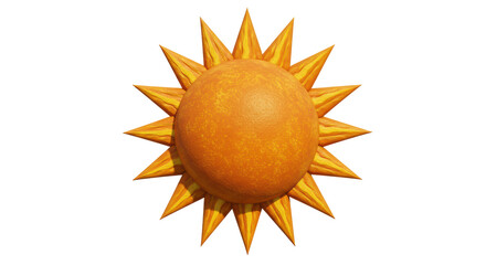 Isolated Cartoon Sun on White Background